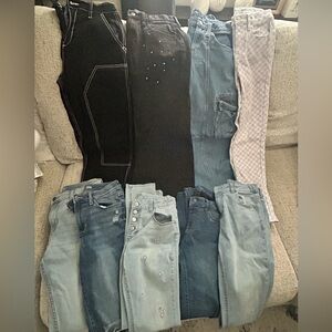 Lot of 9 girl jeans size 14